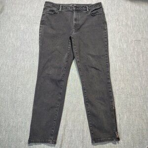 Simply Vera Wang Jeans Women's Size 14 Black Dark Wash High Skinny Stretch Ankle